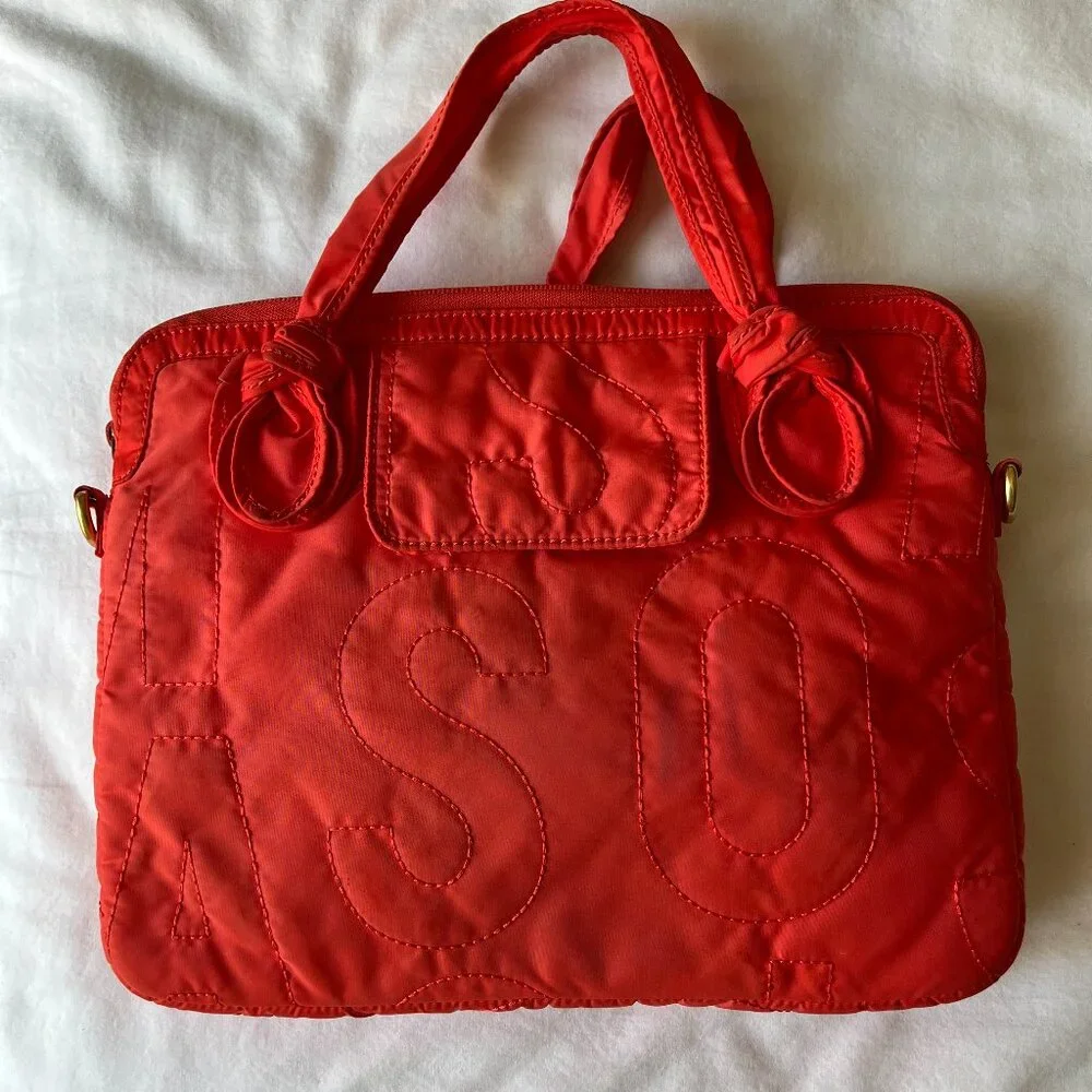 Marc Jacobs Red Signature Quilted Laptop Bag
